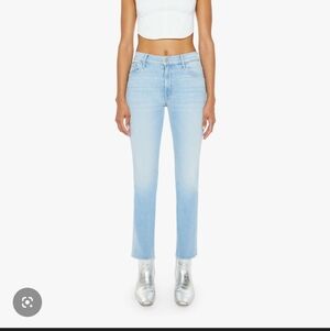 Light Blue Ankle Fray Jeans